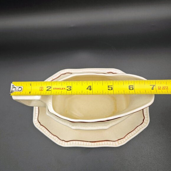 Kensington Gravy Boat With Tray Staffordshire England Ironstone Canterbury Cream - Picture 12 of 13